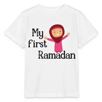 Mon premier Ramadan/ 1. Serment / Musulman /Islam/Allah - T-shirt bio MINI CREATOR Stanley/Stella Enfant - blanc - Devant - Maike (125cm)