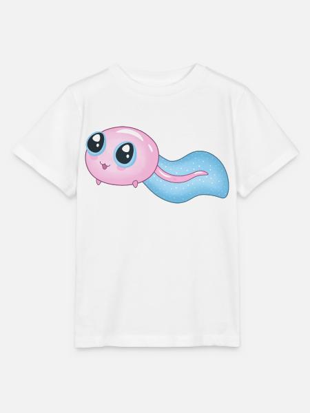 Süße Cyan Kaulquappe - Stanley/Stella Kinder T-Shirt MINI CREATOR - Weiß