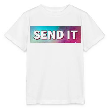 SEND IT Boxlogo - Stanley/Stella Kinder T-Shirt MINI CREATOR  - Weiß - Vorne - Maike (125cm)