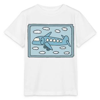 Flugzeug Design - Stanley/Stella Kinder T-Shirt MINI CREATOR  - Weiß - Vorne - Maike (125cm)