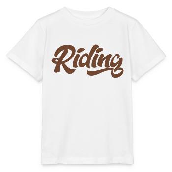 Riding - Riding - Horse - Horses - Slogan - Saying - Stanley/Stella MINI CREATOR Kids’ T-Shirt - white - Front - Maike (125cm)