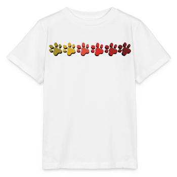 patte imprimé chien chat en dégradé de couleur automnal - T-shirt bio MINI CREATOR Stanley/Stella Enfant - blanc - Devant - Maike (125cm)