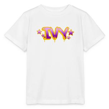 Graffiti prénom Ivy - T-shirt bio MINI CREATOR Stanley/Stella Enfant - blanc - Devant - Maike (125cm)
