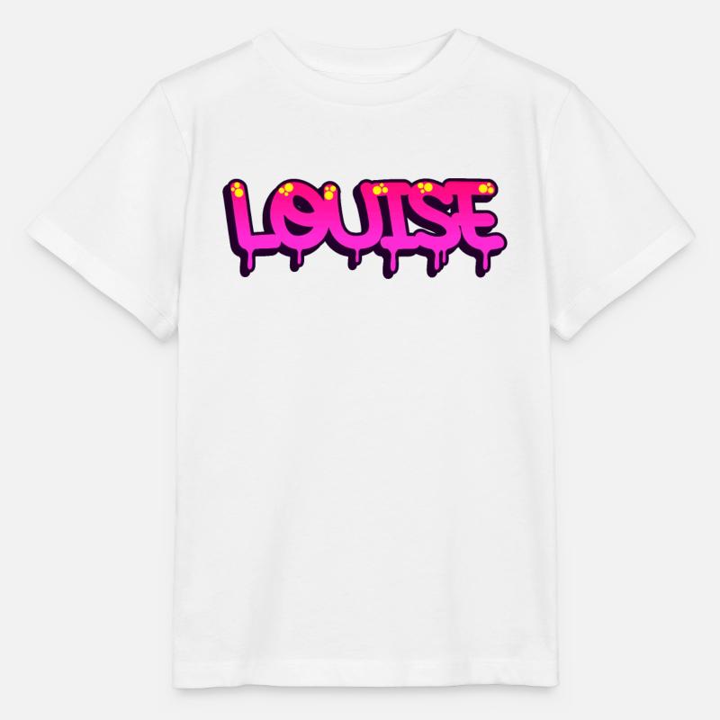 Graffiti prénom Louise - T-shirt bio MINI CREATOR Stanley/Stella Enfant - blanc