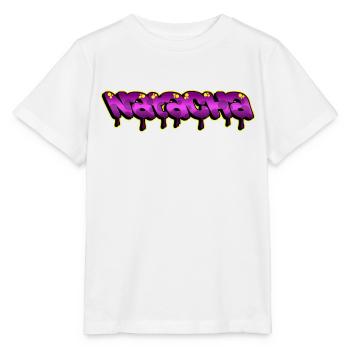 Graffiti Prénom Natacha - T-shirt bio MINI CREATOR Stanley/Stella Enfant - blanc - Devant - Maike (125cm)