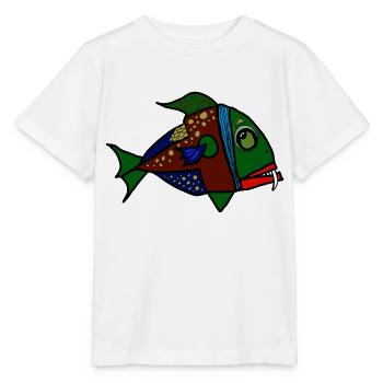 fisch anglerfisch - Stanley/Stella Kinder T-Shirt MINI CREATOR  - Weiß - Vorne - Maike (125cm)