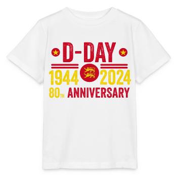 80. Jahrestag des D-Day in der Normandie 1944 2024 - Stanley/Stella Kinder T-Shirt MINI CREATOR  - Weiß - Vorne - Maike (125cm)