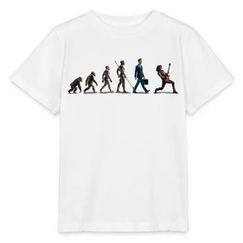 Evolution Guitar Player - Stanley/Stella Kinder T-Shirt MINI CREATOR  - Weiß - Vorne - Maike (125cm)