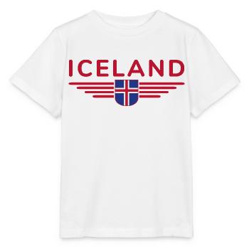 Iceland T-Shirt – Magic of the Northern Lights - Stanley/Stella MINI CREATOR Kids’ T-Shirt - white - Front - Maike (125cm)