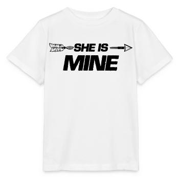 she is mine - Stanley/Stella Kinder T-Shirt MINI CREATOR  - Weiß - Vorne - Maike (125cm)