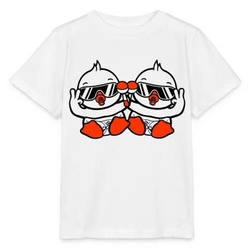 2 oiseaux bébé enfant hochet couche lunettes de soleil paix - T-shirt bio MINI CREATOR Stanley/Stella Enfant - blanc - Devant - Maike (125cm)