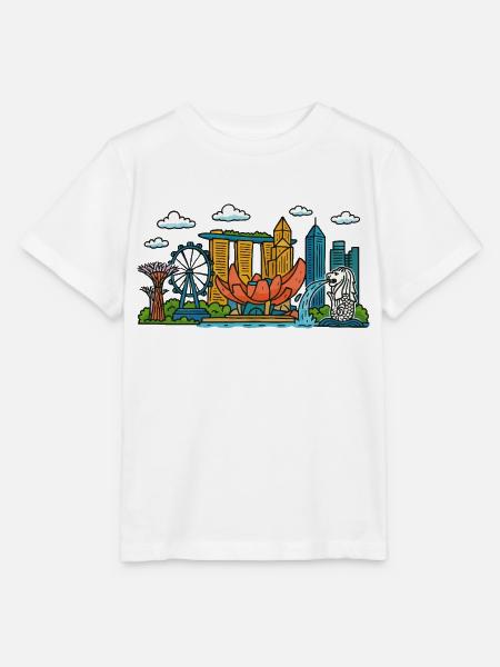 singapur city skyline - Stanley/Stella Kinder T-Shirt MINI CREATOR - Weiß