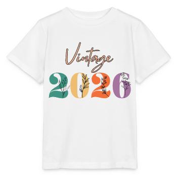 Jahrgang 2026 Blumen - Stanley/Stella Kinder T-Shirt MINI CREATOR  - Weiß - Vorne - Maike (125cm)
