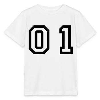 number - 01 - zero one - Stanley/Stella MINI CREATOR Kids’ T-Shirt - white - Front - Maike (125cm)