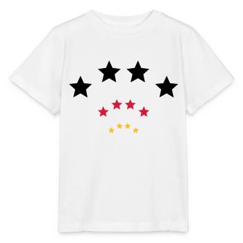 4 Sterne für Schwarz rot gold / 4 stars (3c) - Stanley/Stella MINI CREATOR Kids’ T-Shirt - white - Front - Maike (125cm)