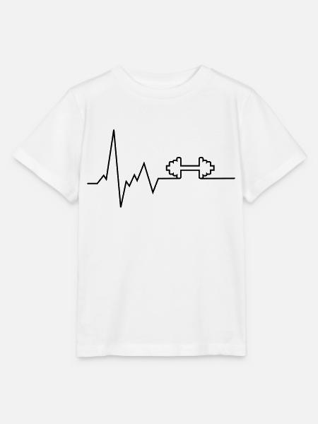 herzschlag hantel - Stanley/Stella Kinder T-Shirt MINI CREATOR - Weiß