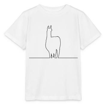 lama silhouette kontur - Stanley/Stella Kinder T-Shirt MINI CREATOR  - Weiß - Vorne - Maike (125cm)