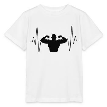 Herzschlag Muskelmann - Stanley/Stella Kinder T-Shirt MINI CREATOR  - Weiß - Vorne - Maike (125cm)