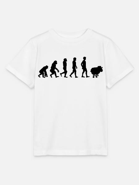 evolution mouton cadeau anti-système complotiste - T-shirt bio MINI CREATOR Stanley/Stella Enfant - blanc
