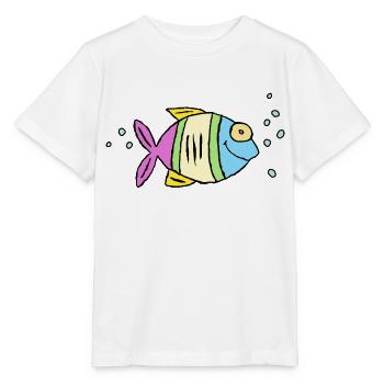 Fish Cichlid Water Sea Graffiti Drawing - Stanley/Stella MINI CREATOR Kids’ T-Shirt - white - Front - Maike (125cm)