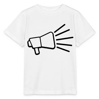 Icône Mégaphone Loud Speech - T-shirt bio MINI CREATOR Stanley/Stella Enfant - blanc - Devant - Maike (125cm)