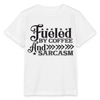 Fueled By Coffee And Sarcasm - Stanley/Stella MINI CREATOR Kids’ T-Shirt - white - Front - Maike (125cm)