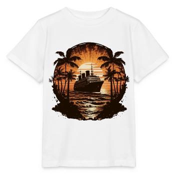 Kreuzfahrtschiff Retro Vintage - Stanley/Stella Kinder T-Shirt MINI CREATOR  - Weiß - Vorne - Maike (125cm)