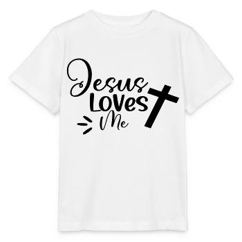 Jesus Loves Me - Stanley/Stella Kinder T-Shirt MINI CREATOR  - Weiß - Vorne - Maike (125cm)