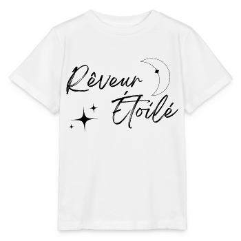 Rêveur étoilé - T-shirt bio MINI CREATOR Stanley/Stella Enfant - blanc - Devant - Maike (125cm)