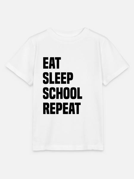 Eat Sleep School Repeat - Stanley/Stella Kinder T-Shirt MINI CREATOR - Weiß