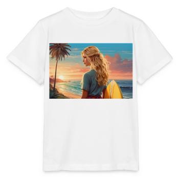 Surfer-Girl - Stanley/Stella Kinder T-Shirt MINI CREATOR  - Weiß - Vorne - Maike (125cm)
