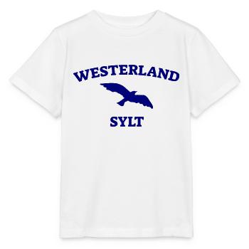 Westerland - Sylt - Mer du Nord - Ancre - Mouette - Île - T-shirt bio MINI CREATOR Stanley/Stella Enfant - blanc - Devant - Maike (125cm)