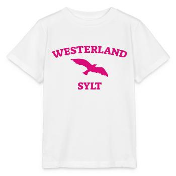Westerland - Sylt - Mer du Nord - Ancre - Mouette - Île - T-shirt bio MINI CREATOR Stanley/Stella Enfant - blanc - Devant - Maike (125cm)