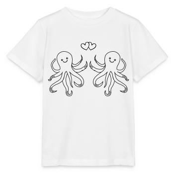 Poulpe Amour de poulpe - T-shirt bio MINI CREATOR Stanley/Stella Enfant - blanc - Devant - Maike (125cm)