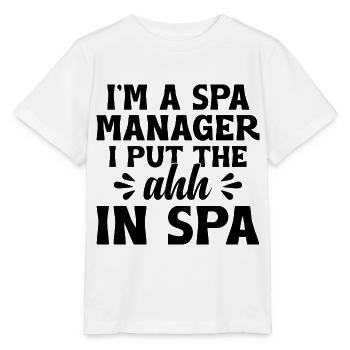 SPA Manager Job Wellness Funny SPA Management Sayi - Stanley/Stella MINI CREATOR Kids’ T-Shirt - white - Front - Maike (125cm)