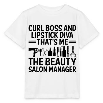 SPA Manager Job Wellness Funny SPA Management Sayi - Stanley/Stella MINI CREATOR Kids’ T-Shirt - white - Front - Maike (125cm)