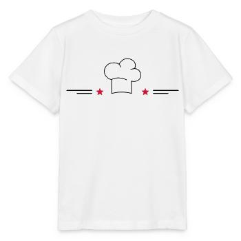 Toque de chef avec étoiles - T-shirt bio MINI CREATOR Stanley/Stella Enfant - blanc - Devant - Maike (125cm)