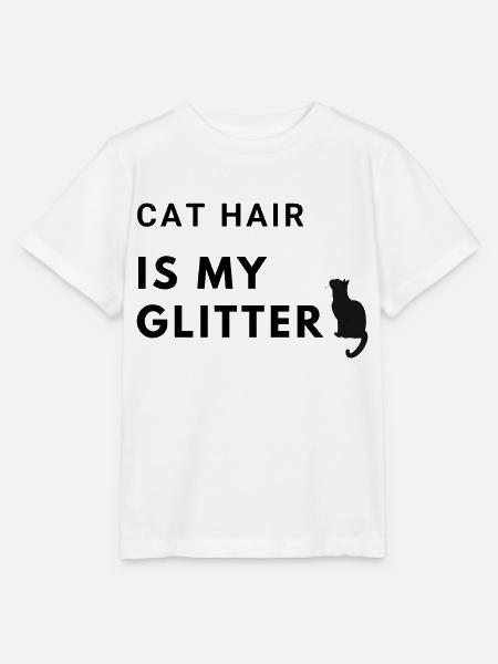 cat hair is my glitter - Stanley/Stella Kinder T-Shirt MINI CREATOR  - Weiß