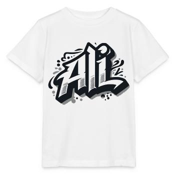 Ali Nom Prénom Graffiti - T-shirt bio MINI CREATOR Stanley/Stella Enfant - blanc - Devant - Maike (125cm)