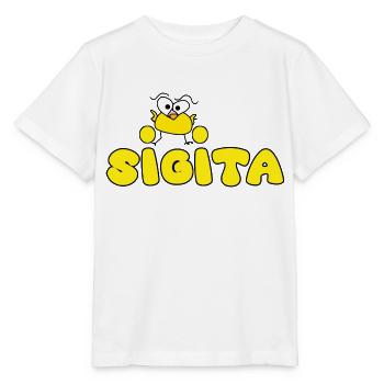 Sigita Poulet Jaune Sweet Name - T-shirt bio MINI CREATOR Stanley/Stella Enfant - blanc - Devant - Maike (125cm)