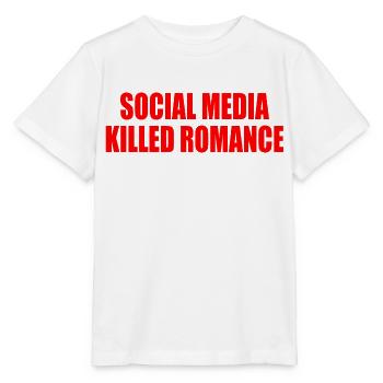 social media killed romance - Stanley/Stella MINI CREATOR Kids’ T-Shirt - white - Front - Maike (125cm)