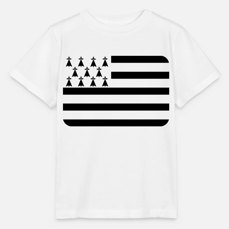 BRETAGNE FLAG round corner 400 dpi - Koszulka dziecięca Stanley/Stella MINI CREATOR  - biały