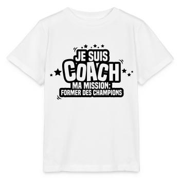 je suis coach ma mission former des champions - T-shirt bio MINI CREATOR Stanley/Stella Enfant - blanc - Devant - Maike (125cm)