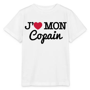 J'aime mon copain - T-shirt bio MINI CREATOR Stanley/Stella Enfant - blanc - Devant - Maike (125cm)