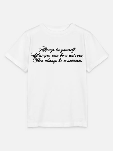 toujours être soi-même texte drôle de Licorne - T-shirt bio MINI CREATOR Stanley/Stella Enfant - blanc