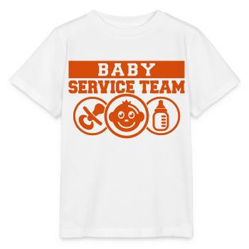 Baby Service Team (Schriftzug) - Stanley/Stella Kinder T-Shirt MINI CREATOR  - Weiß - Vorne - Maike (125cm)