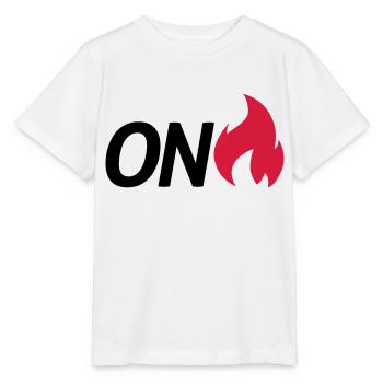 on fire - Stanley/Stella MINI CREATOR Kids’ T-Shirt - white - Front - Maike (125cm)