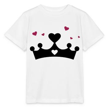 Princess, Crown, Hearts, Christmas, Birthday, Gift - T-shirt bio MINI CREATOR Stanley/Stella Enfant - blanc - Devant - Maike (125cm)