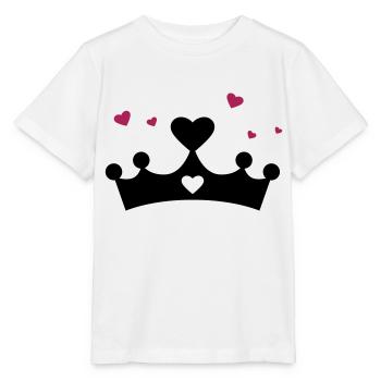 Princess, Crown, Hearts, Love, Fairytale, Monogram - T-shirt bio MINI CREATOR Stanley/Stella Enfant - blanc - Devant - Maike (125cm)