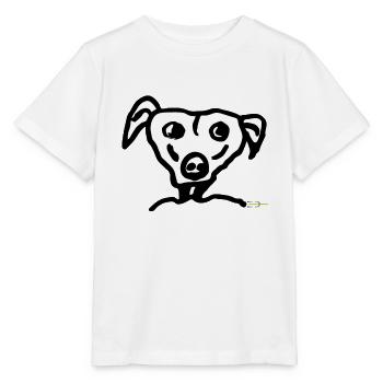 Hundekopf Zeichnung SW - Stanley/Stella Kinder T-Shirt MINI CREATOR  - Weiß - Vorne - Maike (125cm)
